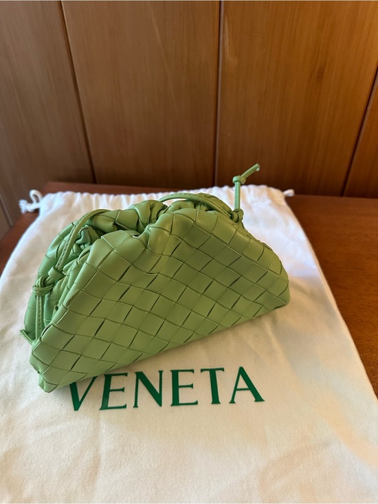 Bottega Veneta Handbags - Bottega Veneta Pistachio Intrecciato Mini Pouch
